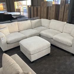 New Beige Cream Sectional Couch 