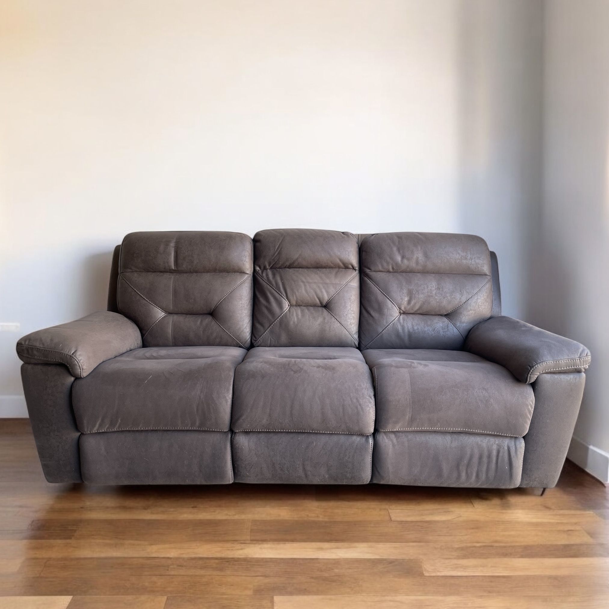 🏷WAREHOUSE CLEARANCE | Lawton Fabric Power Reclining Sofa with Power Headrests, Brown 💥