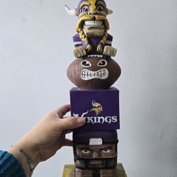 Minnesota Vikings Tiki Statue Wood