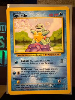 Squirtle Base Set Pokémon Card 63/102