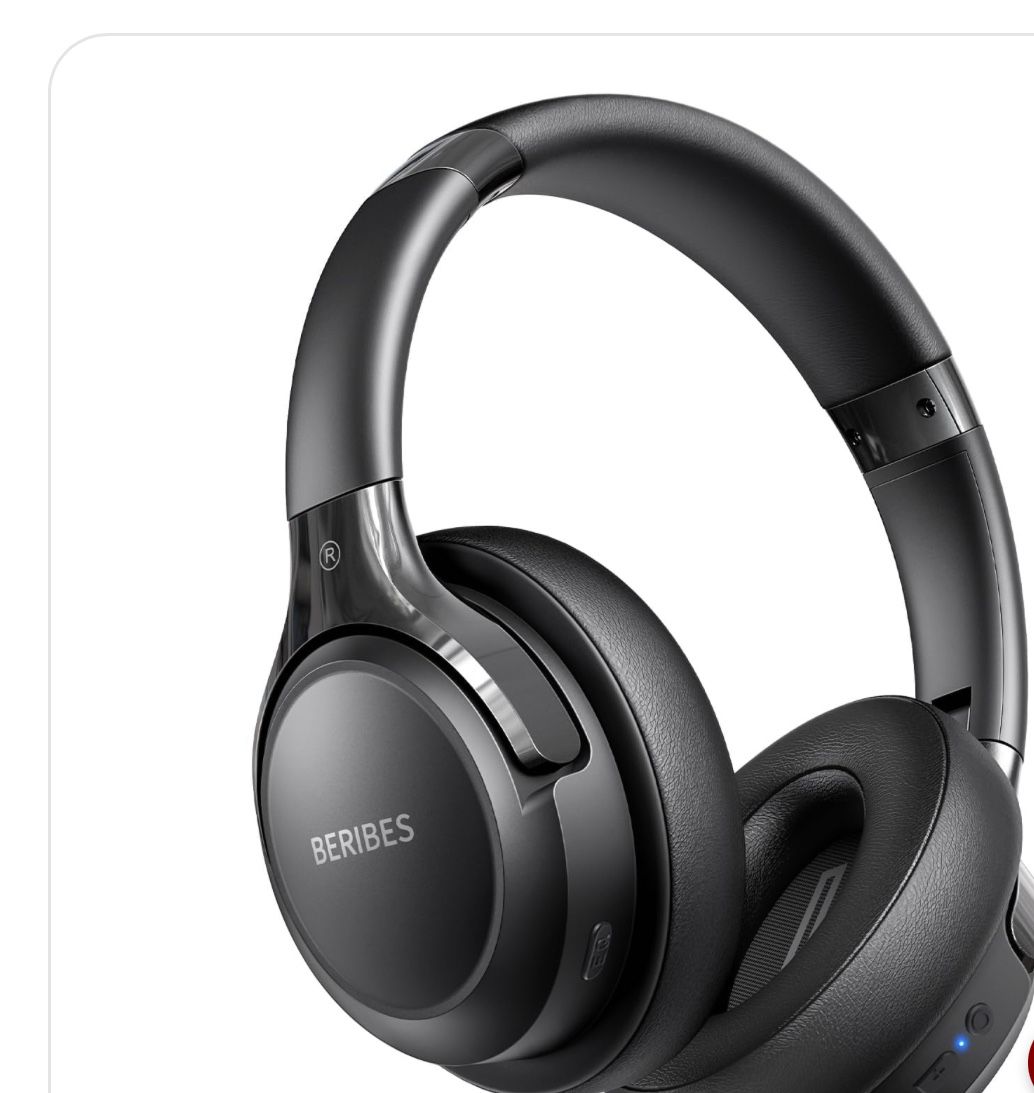 BERIBES Bluetooth Headphones Over Ear, 65H Playtime And 6 EQ Music Modes Wireless Headphones With Microphone, HiFi Stereo Foldable Lightweight Headset