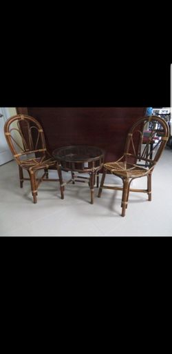 Rattan table and chairs