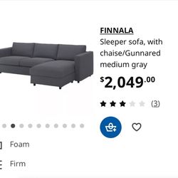 Ikea sectional sleeper couch. Hardly used