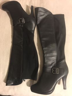 Black knee-high boots