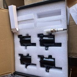 Set of 4 Round Ignition Coil Packs for V8 5.3 6.0 Chevy Silverado 1 Tahoe Suburban Express GMC Sierra Yukon XL Savana Escalade 2000 2001 2002 
