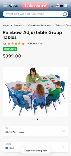 Lakeshore rainbow adjustable group table