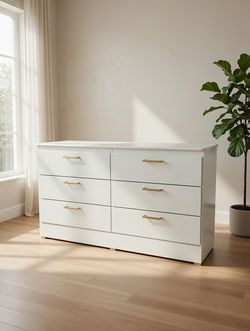 Brand New 6 Drawer White Dresser W/ Glides