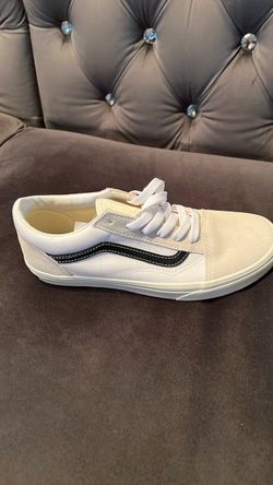 Vans old Skool Leather Pop White Black  Women's 6.5