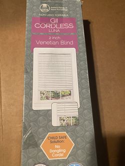 Cordless Room Darkening Venetian Blind - 29 Inch Width, 64 Inch Length, 2" Vinyl Slat Size - White