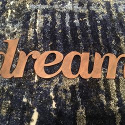 “Dream” Metal Bronze Hanging Wall Sign