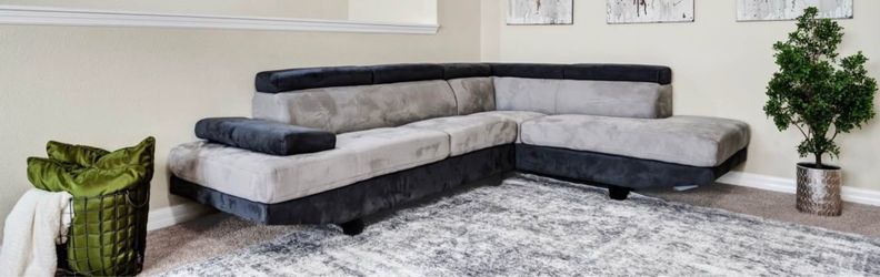 Grey sectional couch