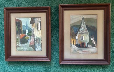 Two framed prints (Polish ?)