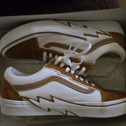 Brown & WHITE Lightning BOLT vans