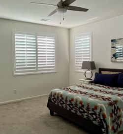Custom Built Real Wood Interior Plantation Shutters - Premium Basswood Window Shades & Coverings - Professional Local Measuring & Mounting