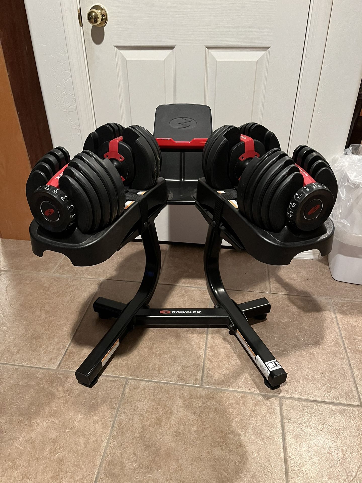 Bowflex Selecttech 552 Adjustable Dumbbell Set Weights With Rack