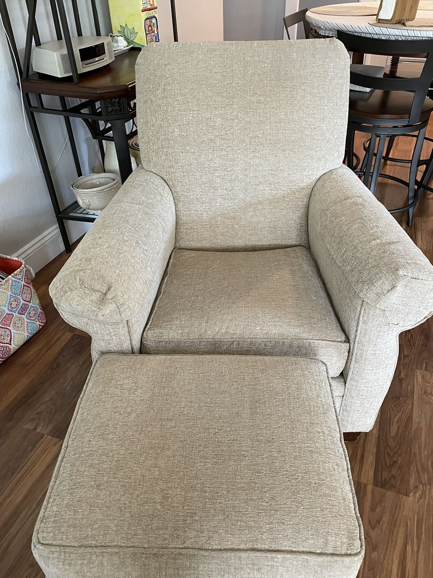 Chair and Matching Footstool