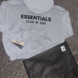 Size Xs Light Heather Grey Essentials Hoodie New 
