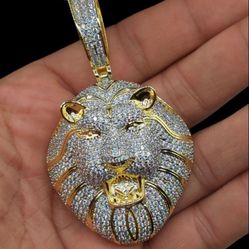 Men’s Hip Hop Fashion Guu GLD Jewelry Gold Iced Out King Lion Pendant Necklace Chain