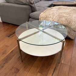 West Elm Glass Coffee Table