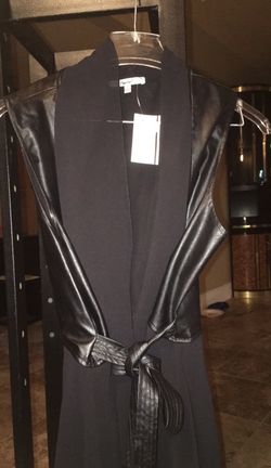 Women's leather vest with lace