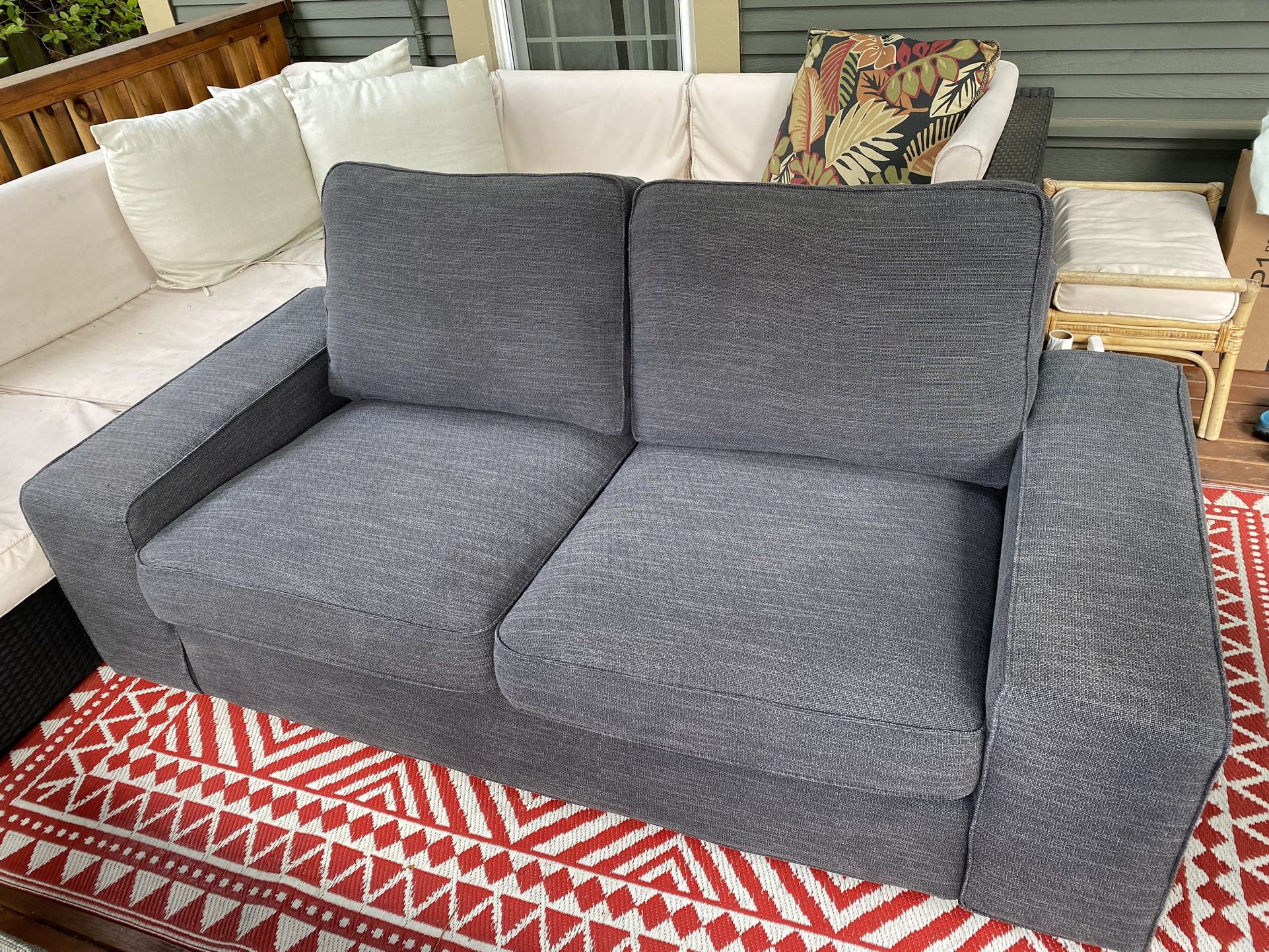 Ikea Kivik Loveseat And Ottoman in Hillared anthracite Fabric