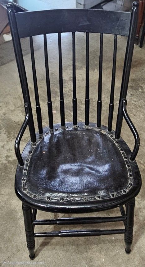 Antique Black Spindle-back Chair
