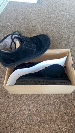 UGG Black Suede Lace-Up Boots