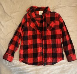 Red and Black Buffalo Plaid Flannel Shirt