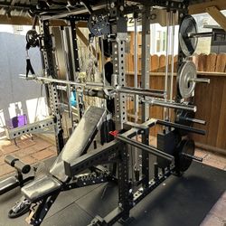 Smith Machine 400 | Adjustable Bench | 245lb Cast Iron Olympic Weights | 7ft Olympic Bar | Fitness | Gym Equipment | FREE DELIVERY/INSTALLATION 🚚 🛠️