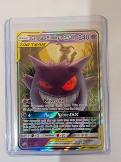 Pokemon Gengar & Mimikyu GX 53/181 Team Up Tag Team Holo Rare LP