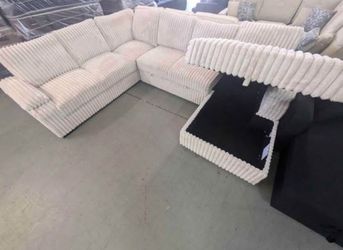 Beige color sectional Pull out sofa be sleeper sofa with storage Jumbo corduroy