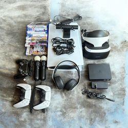 PlayStation 5 (CFI-1015A) w/ Wall Mount, Controllers & VR headset & Headphones