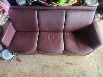 Free red leather couch