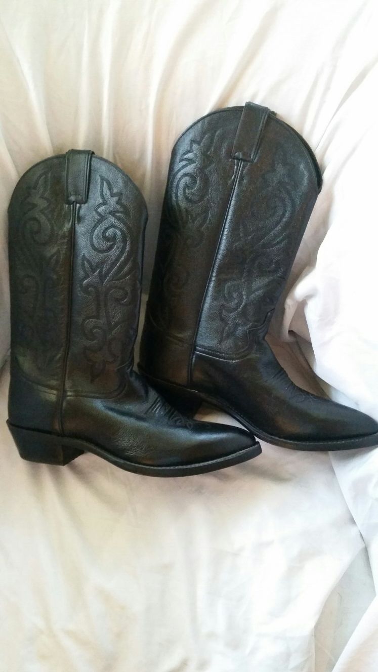 EASTER PRICE DROP! JUSTIN BOOT COMPANY COWBOY WESTERN BOOTS MENS SIZE 10 WORK FARM RANCH DANCING LEATHER