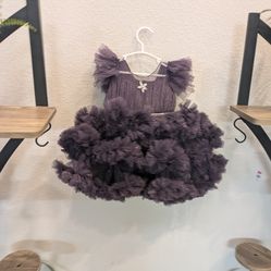 Grape Color Party Dress 