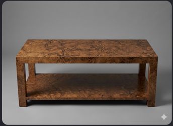 Vintage Mid Century Modern Burl Coffee Table