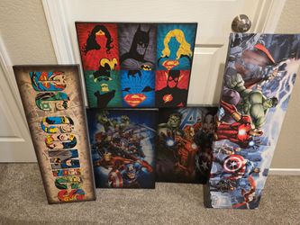 5 Super Hero Canvas Prints