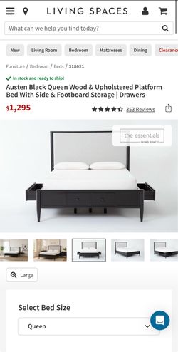 Queen bed living spaces