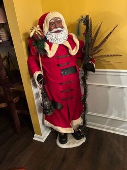 Life-Size African American Santa Claus Figurine