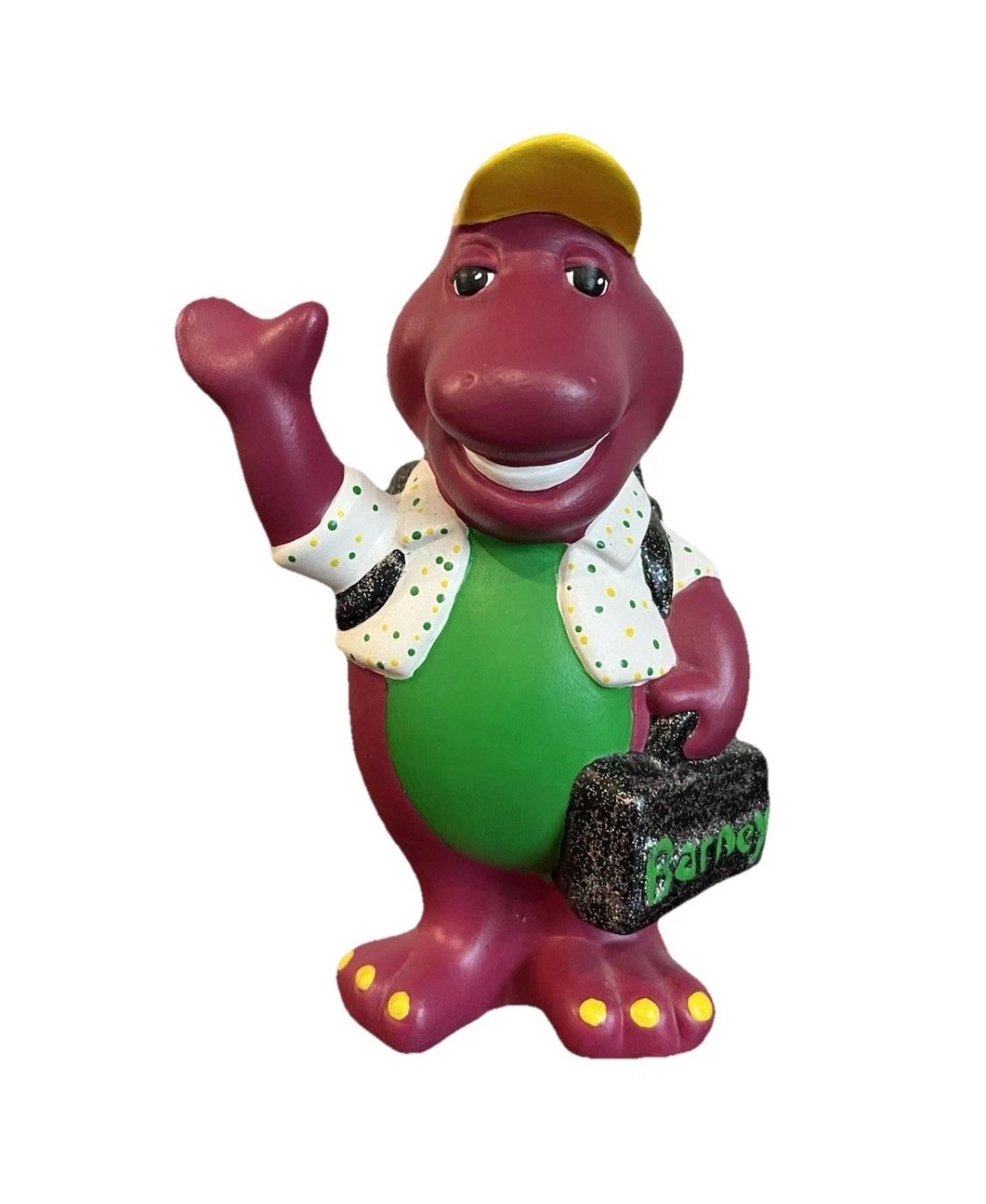 Barney Purple Dinosaur Ceramic Mold Handmade Hand Painted Figure Vintage 90s