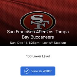 49ers VS BUCS LOWER LEVEL 350
