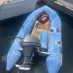 10 Foot Blue Inflatable For sale With 9.9 Yamaha 