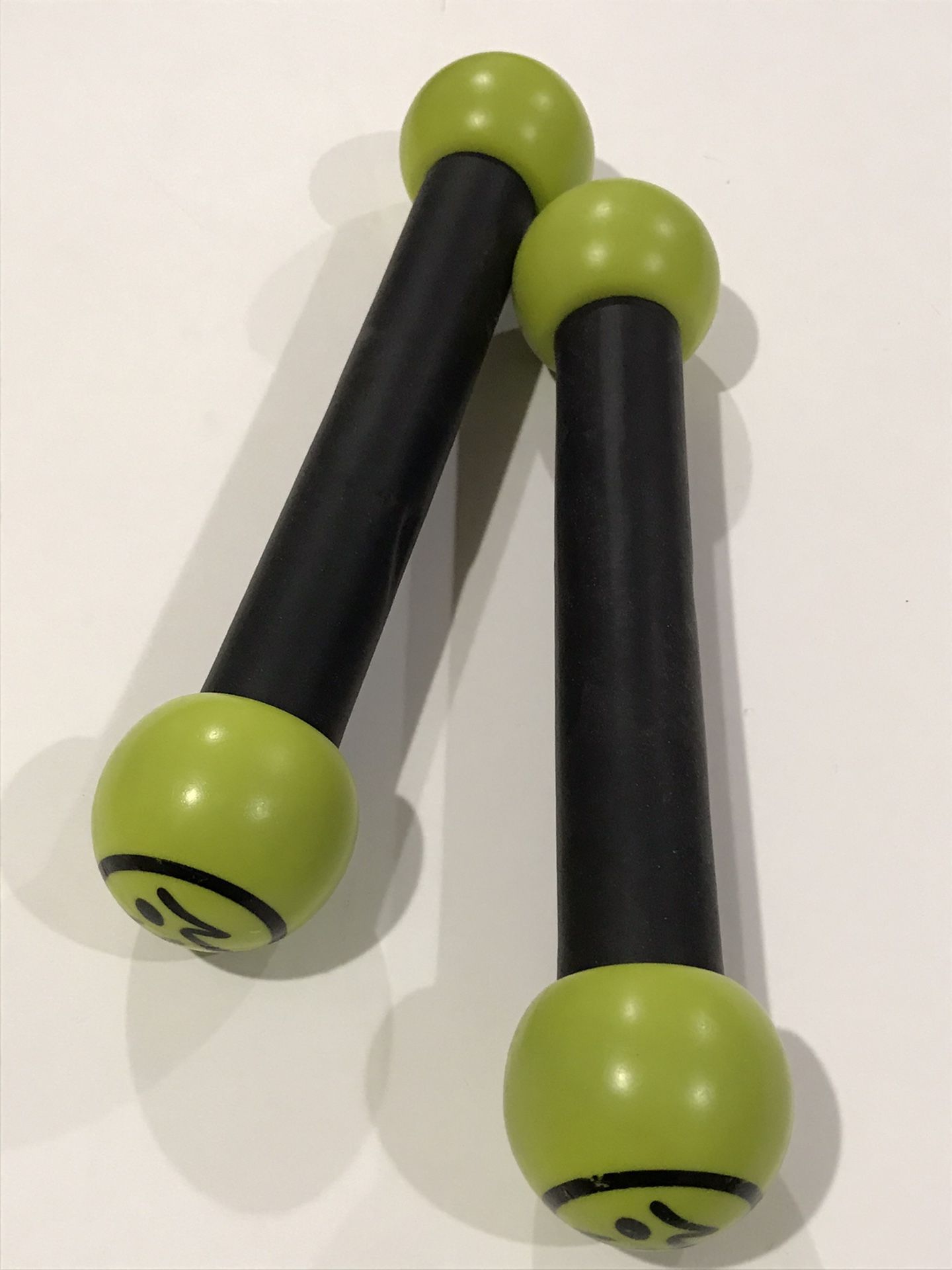 Set of 2 Light Weight Zumba Toning Sticks 1lb Green Shaker Workout Weights
