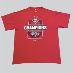Philadelphia Phillies 2009 NL Champions vintage baseball majestic t shirt Size Large  
