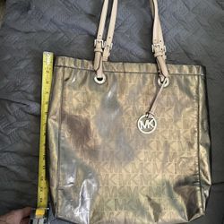 Michael Kors, Silver Metallic Purse, Light Silver Metallic, Or Dark Silver Metallic