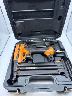 The Bostitch BT1855K is an 18-gauge pneumatic brad nailer
