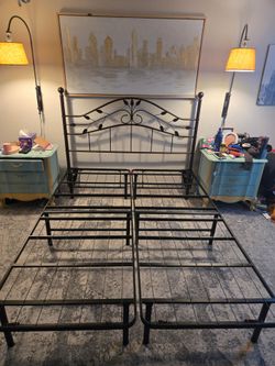 Queen bed frame and headboard