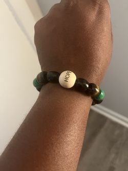 Natural wood hope bracelet