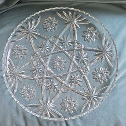 Antique Heisey Peerless Pattern Glass Underplate Bowl - Clear EAPG