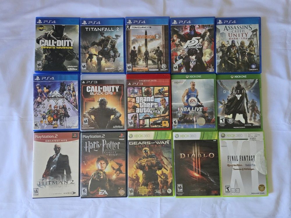 Playstation / Xbox Games Lot - PS2, PS3, PS4, XBOX 360, XBOX ONE